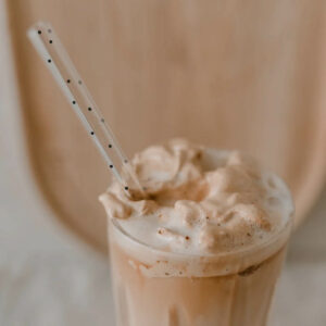 Glasstrohhalme "Punkte" (4er-Set, schwarz, 20 cm)