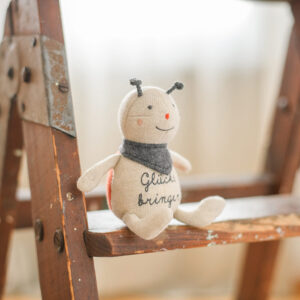 Marienkäfer "Glücksbringer" in creme, rot und anthrazit (14 cm)