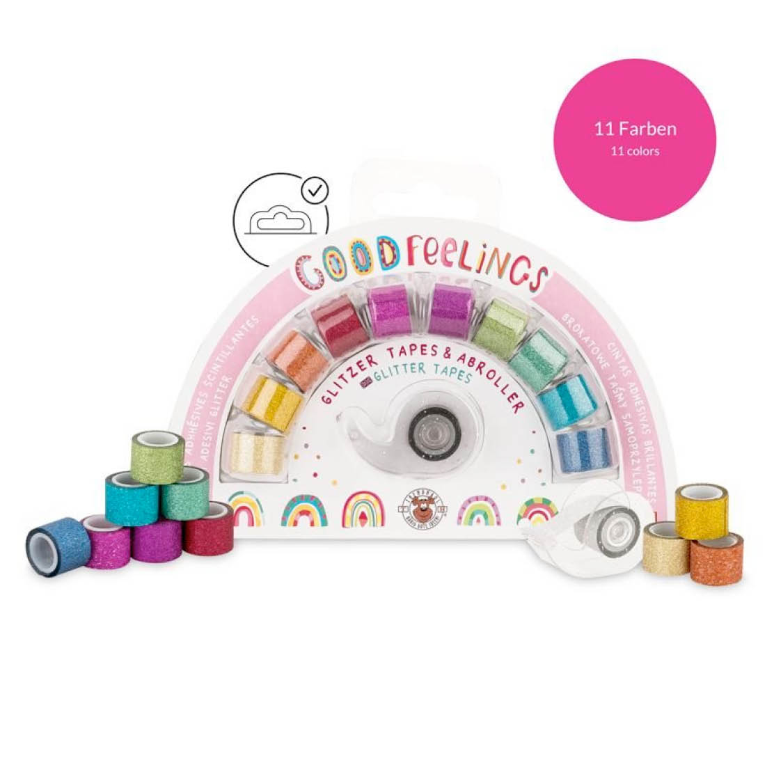 trendhaus_april_24_action_unicorn_dreamland4 Regenbogen Glitzer-Tapes inklusive Abroller "Good Feelings" – Bild 2