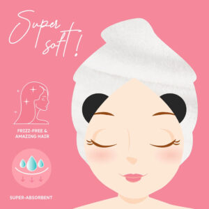 Turban Handtuch für die Haare Love my Hair (Panda) – Bild 2