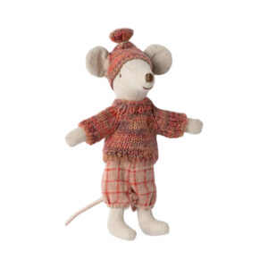 Wintermaus mit Ski Set, Große Schwester (rose) – Bild 2