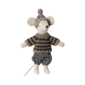 Wintermaus mit Ski Set, Großer Bruder (grau) – Bild 2