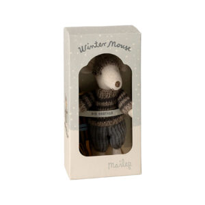 Wintermaus mit Ski Set, Großer Bruder (grau) – Bild 3