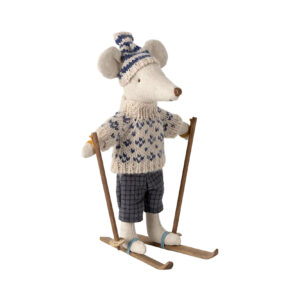 Wintermaus mit Ski Set, Papa (blau)