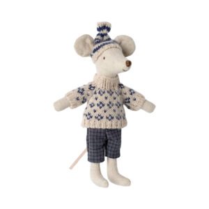 Wintermaus mit Ski Set, Papa (blau) – Bild 2