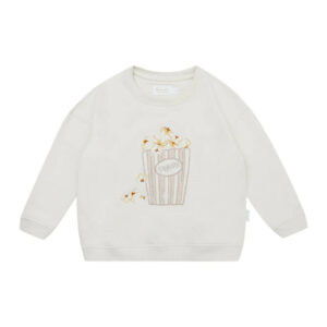Oversized Sweatshirt "Popcorn Rose" (beige) – Bild 2