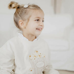 Oversized Sweatshirt "Popcorn Rose" (beige)