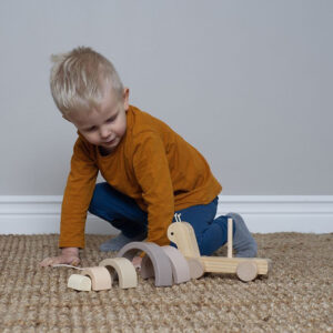 Nachziehtier und Stapelspielzeug Schnecke – Bild 3