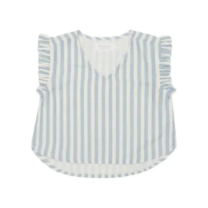 Gestreiftes Leinentop "Blue Stripes"