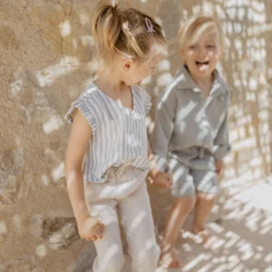 Gestreiftes Leinentop "Blue Stripes" – Bild 2