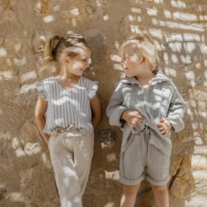 Gestreiftes Leinentop "Blue Stripes" – Bild 3