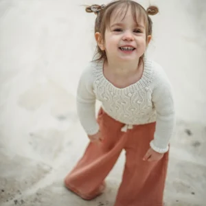 Weite Sommerhose mit Paperbagbund (dusty terracotta)