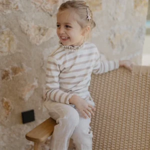 Leinenhose mit Rüschen und Schleife (Sand) – Bild 4