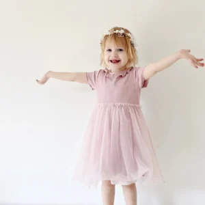 Sommerliches Tüllkleid aus Bambus (mauve)