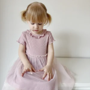 Sommerliches Tüllkleid aus Bambus (mauve) – Bild 4