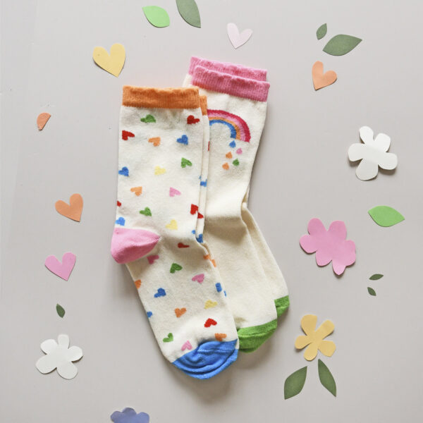 Socken "Rainbow Hearts" (2er Packung) – Bild 1