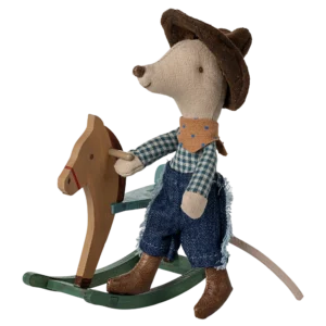 Cowboy Maus auf Schaukelpferd, Kleiner Bruder