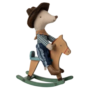 Cowboy Maus auf Schaukelpferd, Kleiner Bruder – Bild 2
