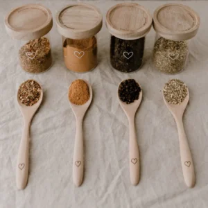 Mini-Vorratsgläser "weißes Herz" (6er-Set) – Bild 3