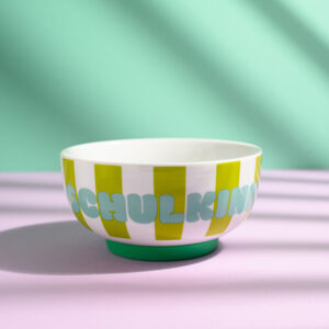 Porzellan-Set "Schulkind" Streifen, Türkis und Grün – Bild 3