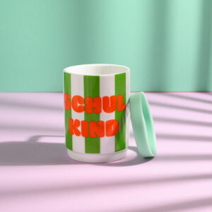 Porzellan-Set "Schulkind" Streifen, Türkis und Grün – Bild 6