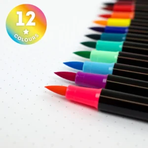 Set mit 12 Filzstiften mit Pinselspitze Brush Markers, Bright Colours – Bild 3