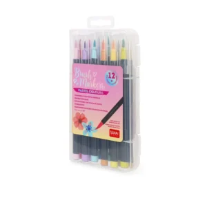 Set mit 12 Filzstiften mit Pinselspitze Brush Markers, Pastel Colours