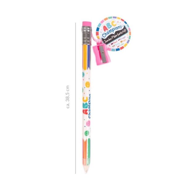 ABC Champions Jumbo Mehrfarbstift mit Spitzer & Radierer – Bild 3