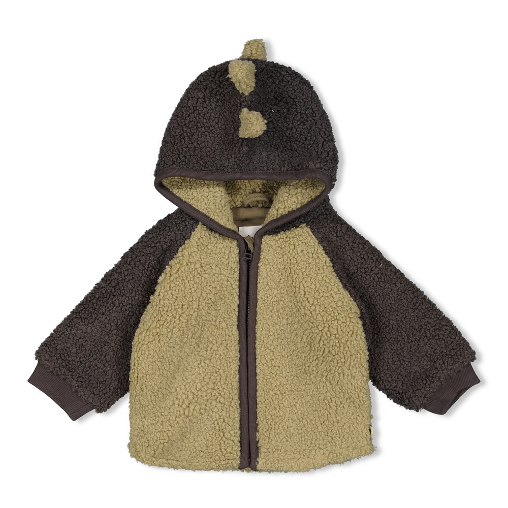 W2516_51800354_300_1 Bouclé Jacke mit Kapuze Rawrsome (Grün) – Bild 1