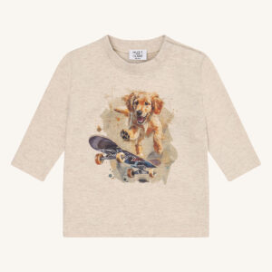 HCAnton Skater Dog T-Shirt Longsleeve (Wheat Melange )