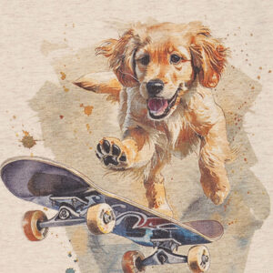 HCAnton Skater Dog T-Shirt Longsleeve (Wheat Melange ) – Bild 2