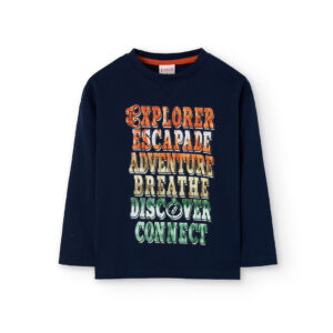 Gestricktes T-Shirt (marineblau) von Boboli