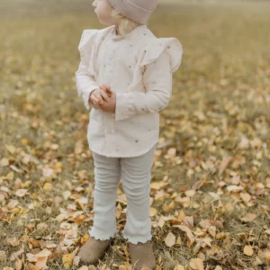 Schlag-Leggings "Soft Green" mit Schleife aus Bio-Baumwolle – Bild 2