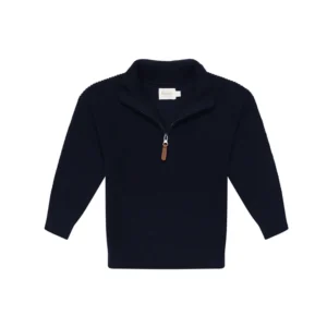 Chunky Knit Half-Zip Pullover (navy) – Bild 2