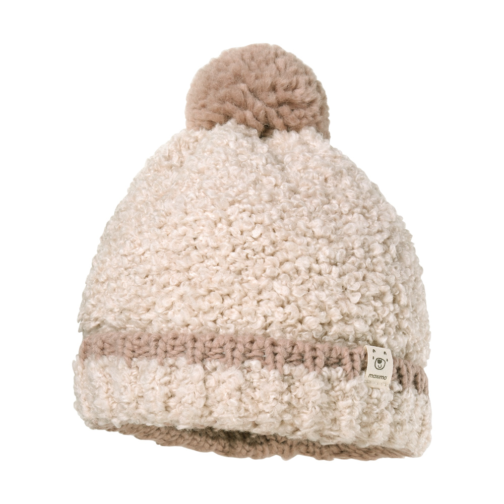 535742993760062 Mütze, 2 Pompons (beigemeliert) – Bild 1