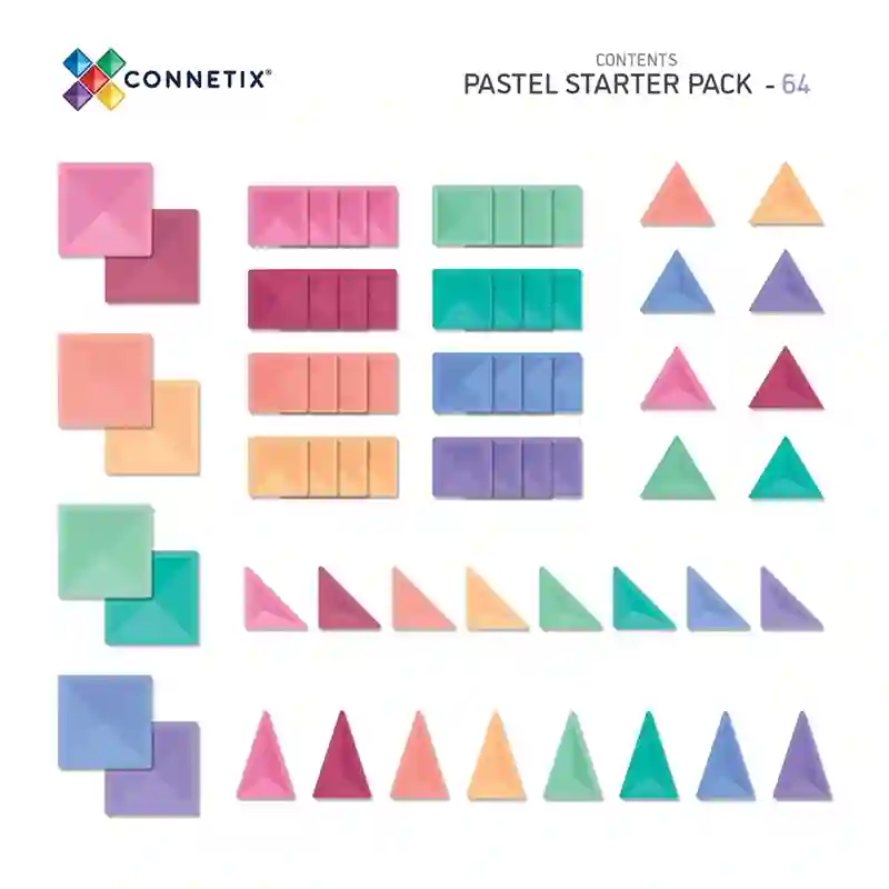 Connetix Pastel 5 Magnetbausteine "Pastel Starter Pack" (64 Teile) – Bild 3