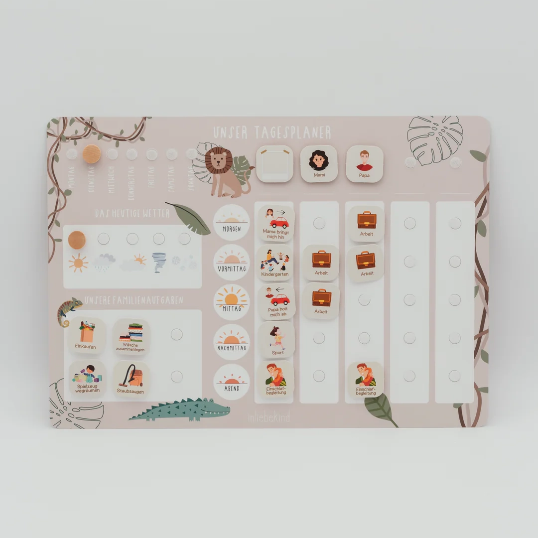 Familien-Tagesplaner_Safari_1_1080x Tagesplaner inkl. Symbolkärtchen von inliebekind – Bild 3