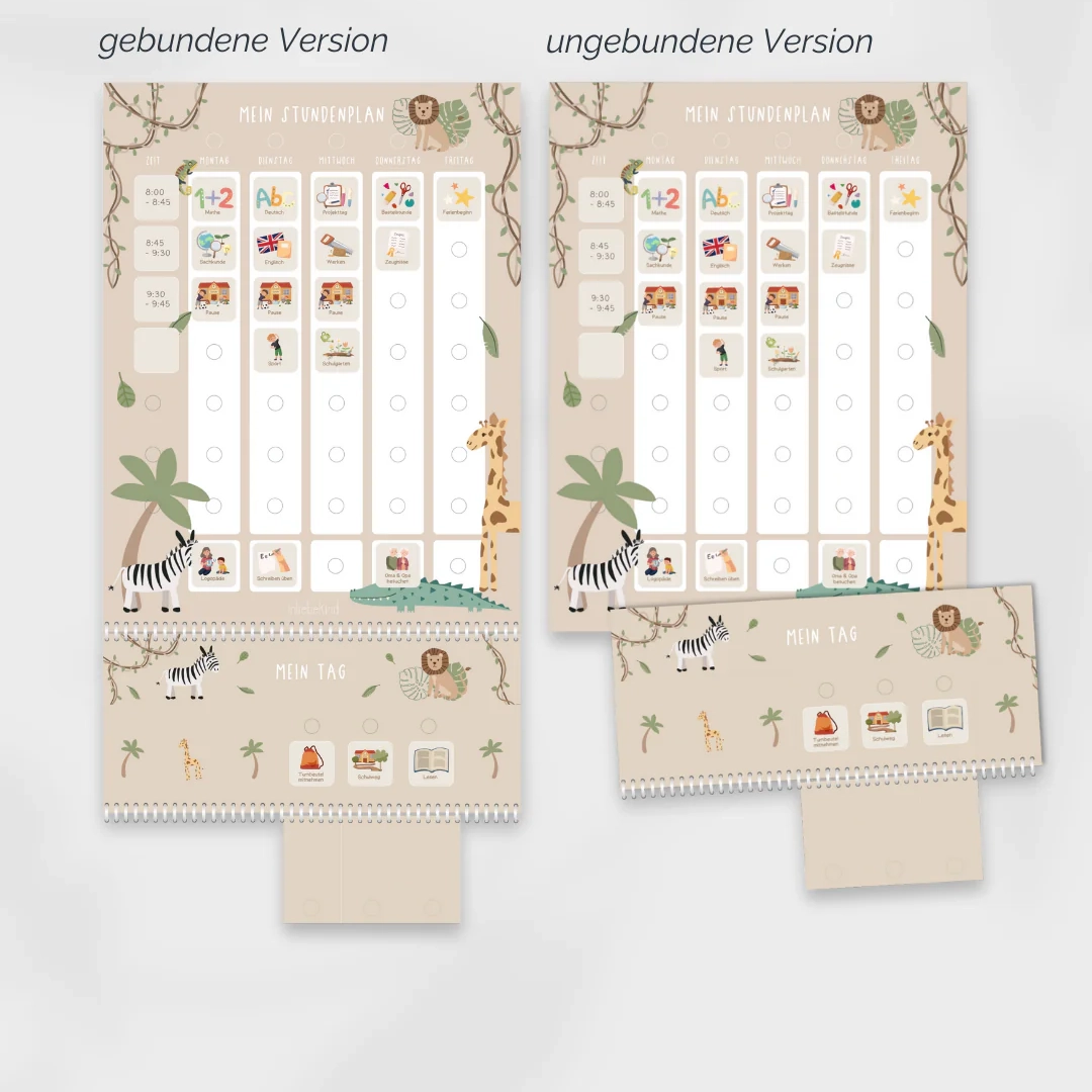 VariantenSAFARI_1080x Grundschulplaner inkl. Symbolkärtchen von inliebekind – Bild 3