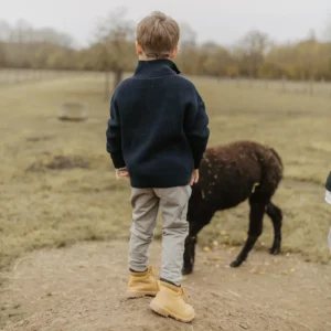 Chunky Knit Half-Zip Pullover (navy) – Bild 3