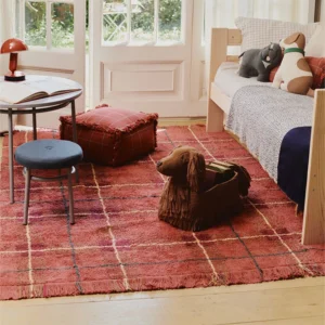 Waschbarer Spielteppich Tartan (Vintage Red)