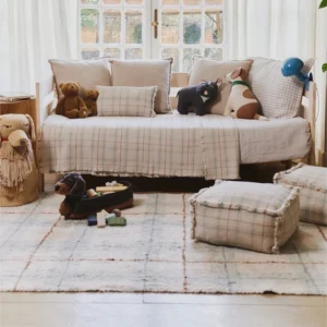 Waschbarer Spielteppich Tartan (Blue Sage)