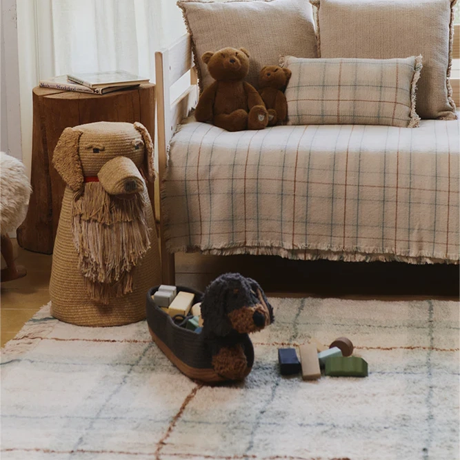 SC-HL-TAR-BS-2 Waschbarer Spielteppich Tartan (Blue Sage) – Bild 2