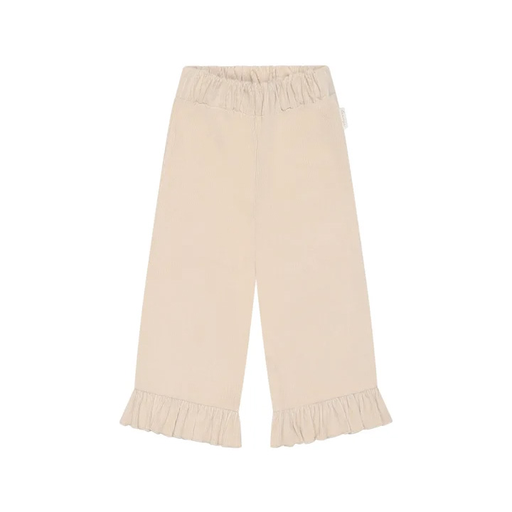 cordhose_capuccino Weite Cordhose "cappuccino" mit Rüschensaum – Bild 1