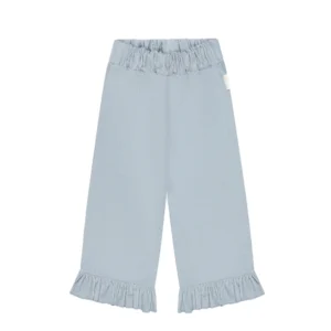 Weite Cordhose "clear blue" mit Rüschensaum