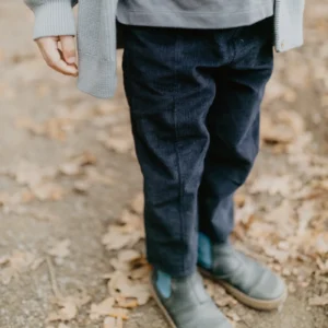 Unisex Cordhose "navy" mit Ziernähten – Bild 4