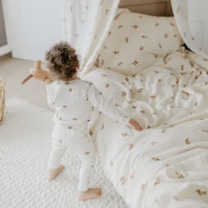 Pyjama Set "Little Dog" aus Bio-Baumwolle (light beige) – Bild 2