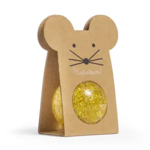 Bouncing Ball Glitter Mouse, Gold (43 mm)