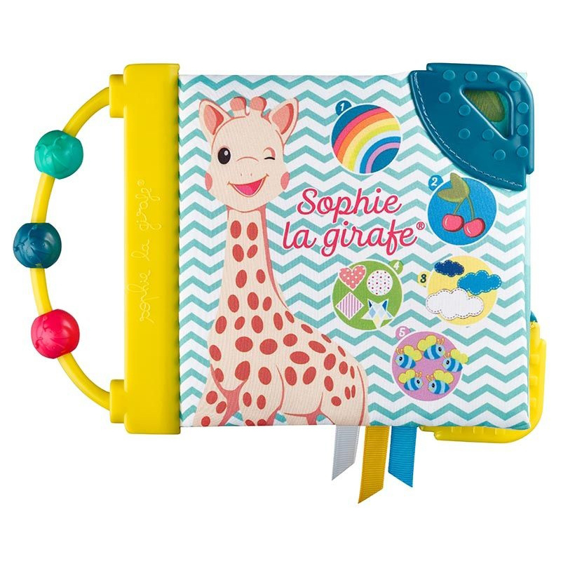Geschenkset zur Geburt mit 1 Sophie la girafe +1 Entdeckerbuch + 1 Kugelrassel 2 Geschenk Set zur Geburt mit Sophie la girafe, Entdeckerbuch & Kugelrassel – Bild 4