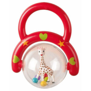 Geschenk Set zur Geburt mit Sophie la girafe, Entdeckerbuch & Kugelrassel – Bild 3