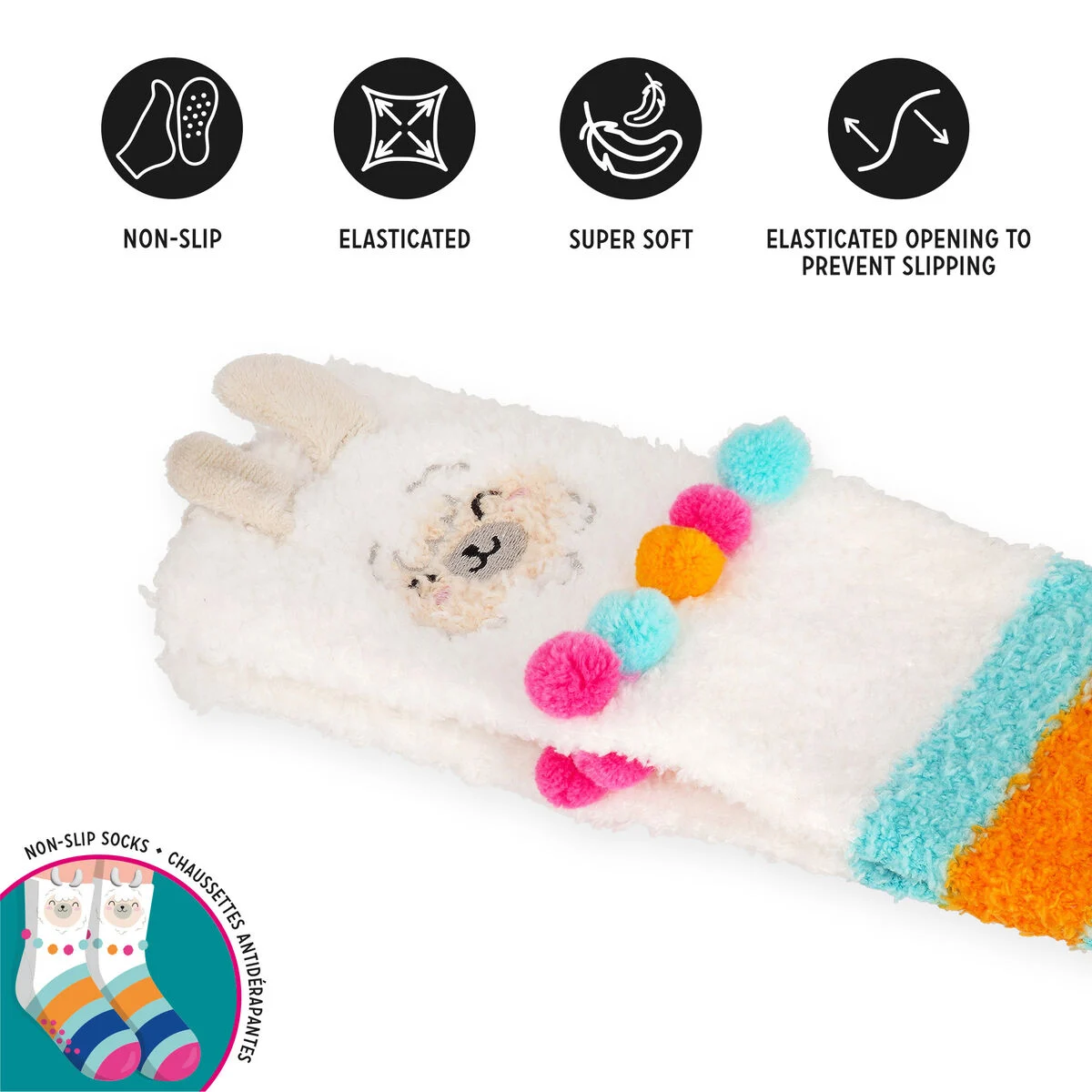 Its_a_match_Lama3 Anti Rutsch Socken Lama, "It's a match!" – Bild 4